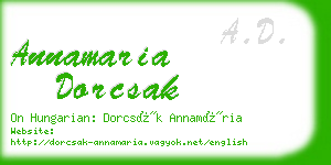 annamaria dorcsak business card